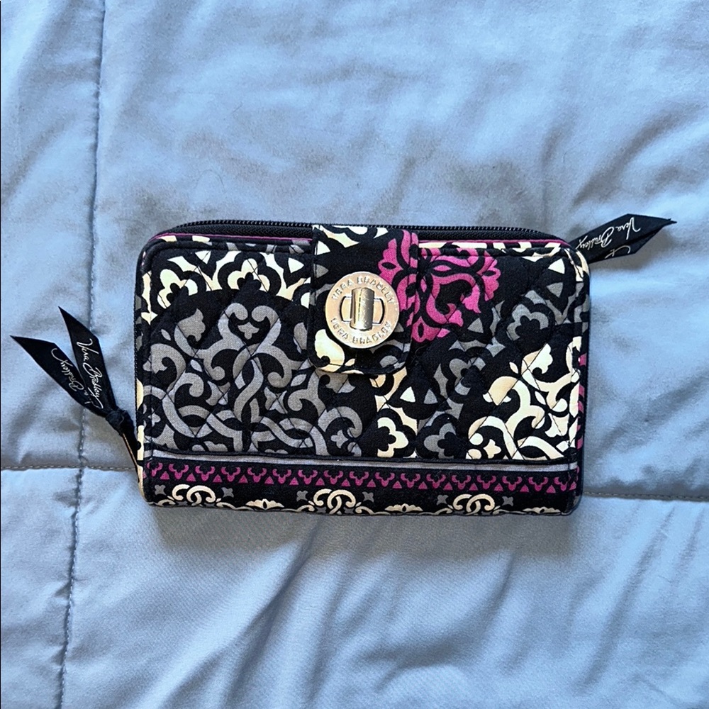 Vera Bradley Black and Pink Women's Wallet